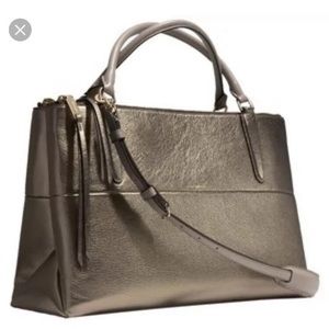 Coach Borough Bag Metallic Bronze Gold Satchel